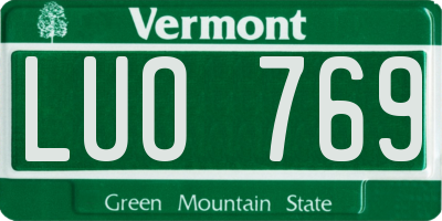 VT license plate LUO769