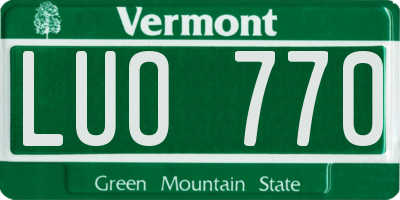 VT license plate LUO770