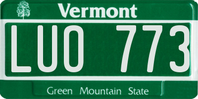 VT license plate LUO773