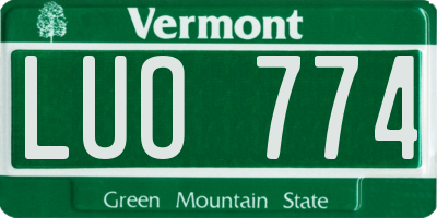 VT license plate LUO774