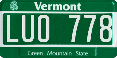 VT license plate LUO778