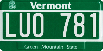 VT license plate LUO781