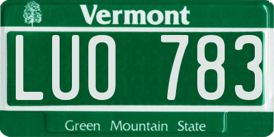 VT license plate LUO783