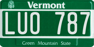 VT license plate LUO787