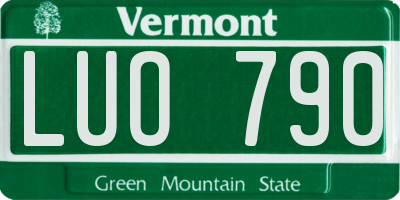 VT license plate LUO790