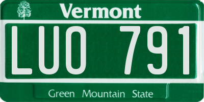 VT license plate LUO791