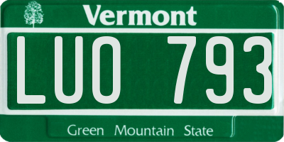 VT license plate LUO793