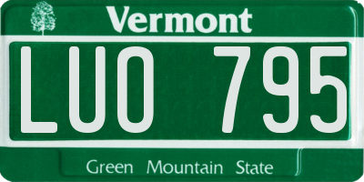 VT license plate LUO795