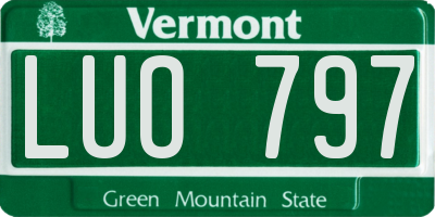 VT license plate LUO797