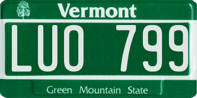 VT license plate LUO799