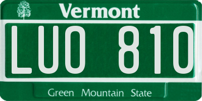 VT license plate LUO810
