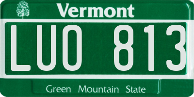 VT license plate LUO813
