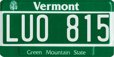 VT license plate LUO815