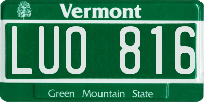 VT license plate LUO816
