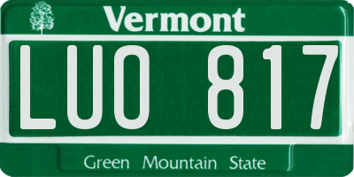 VT license plate LUO817