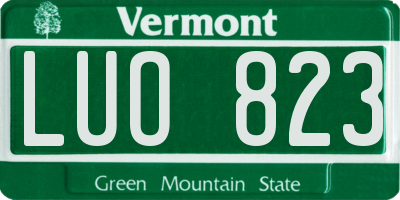 VT license plate LUO823