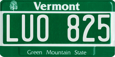 VT license plate LUO825