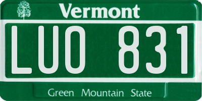 VT license plate LUO831