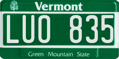 VT license plate LUO835