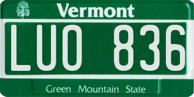 VT license plate LUO836