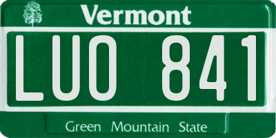 VT license plate LUO841