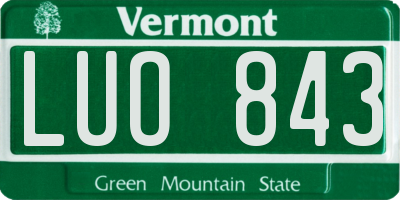 VT license plate LUO843
