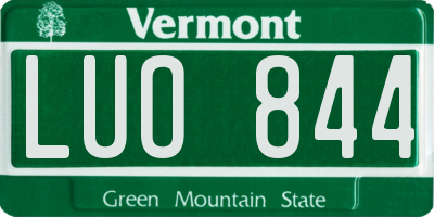 VT license plate LUO844