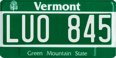 VT license plate LUO845