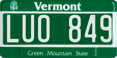 VT license plate LUO849