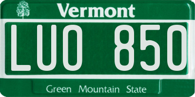 VT license plate LUO850