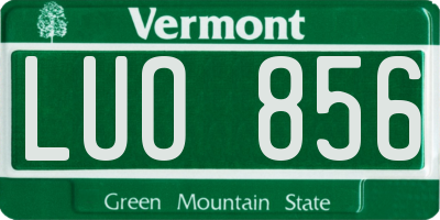 VT license plate LUO856