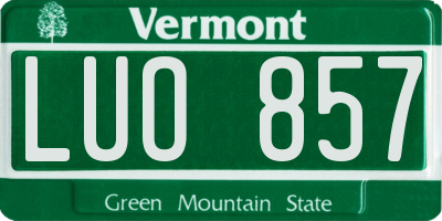 VT license plate LUO857
