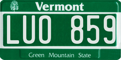 VT license plate LUO859