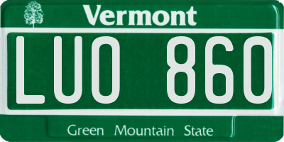 VT license plate LUO860