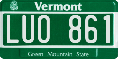 VT license plate LUO861