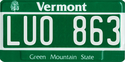 VT license plate LUO863