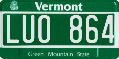 VT license plate LUO864