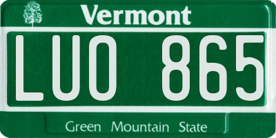 VT license plate LUO865