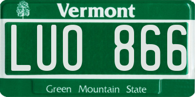 VT license plate LUO866