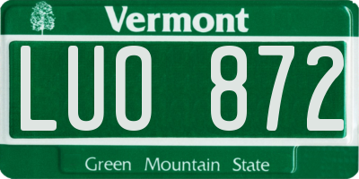 VT license plate LUO872