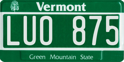 VT license plate LUO875