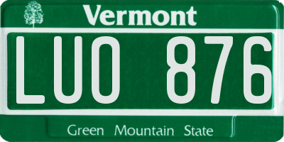 VT license plate LUO876
