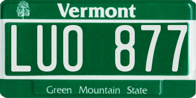 VT license plate LUO877