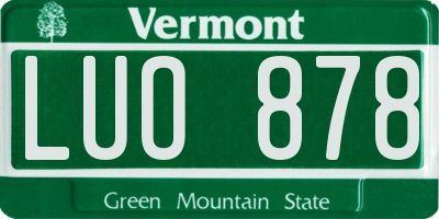 VT license plate LUO878