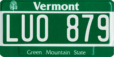 VT license plate LUO879