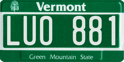VT license plate LUO881