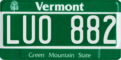 VT license plate LUO882