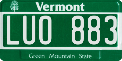 VT license plate LUO883