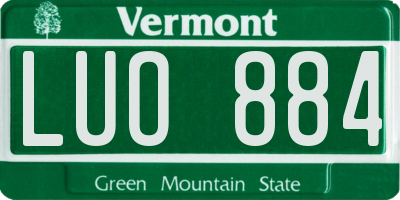 VT license plate LUO884
