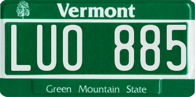 VT license plate LUO885